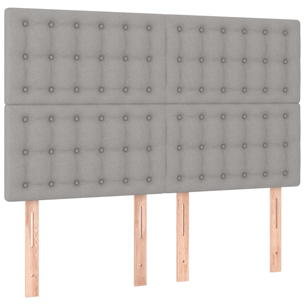 vidaXL Cama box spring con colchón tela gris claro 140x200 cm