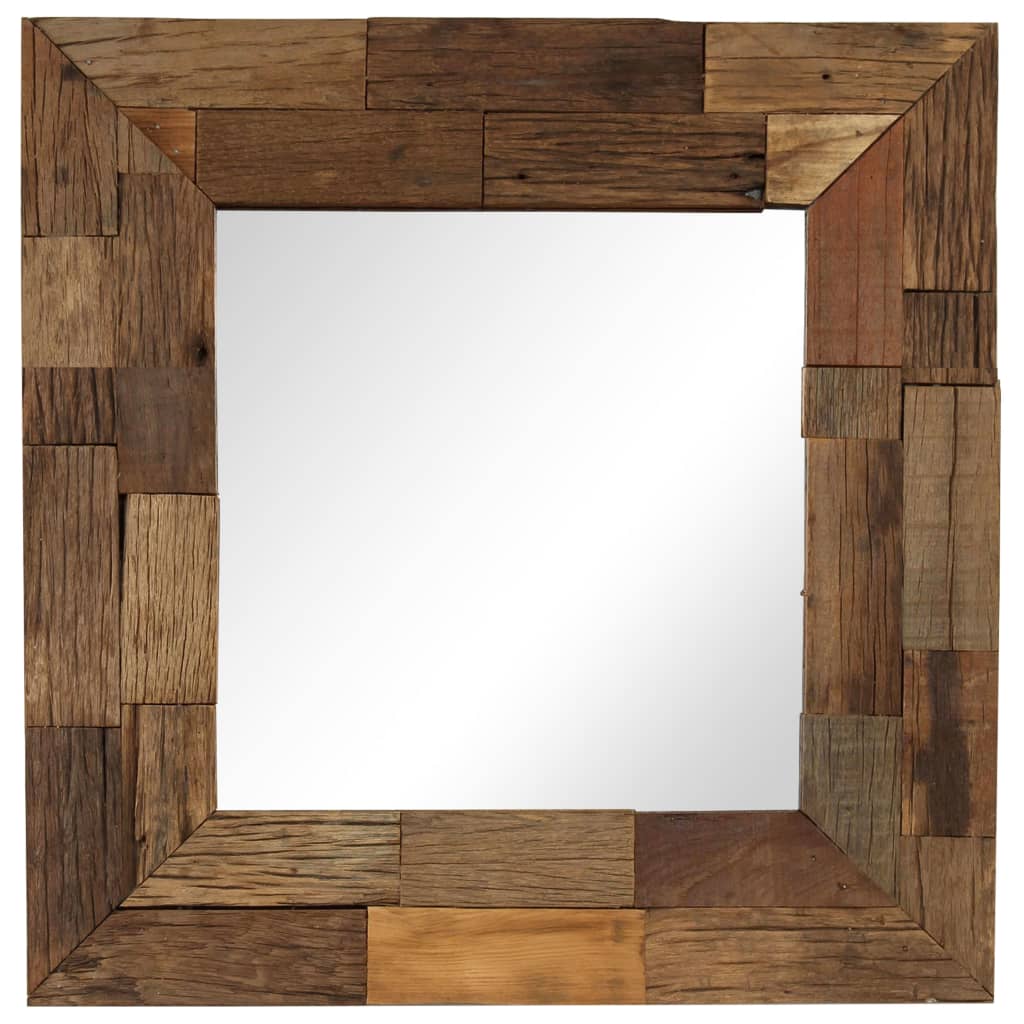 vidaXL Espejo de madera maciza reciclada 50x50 cm