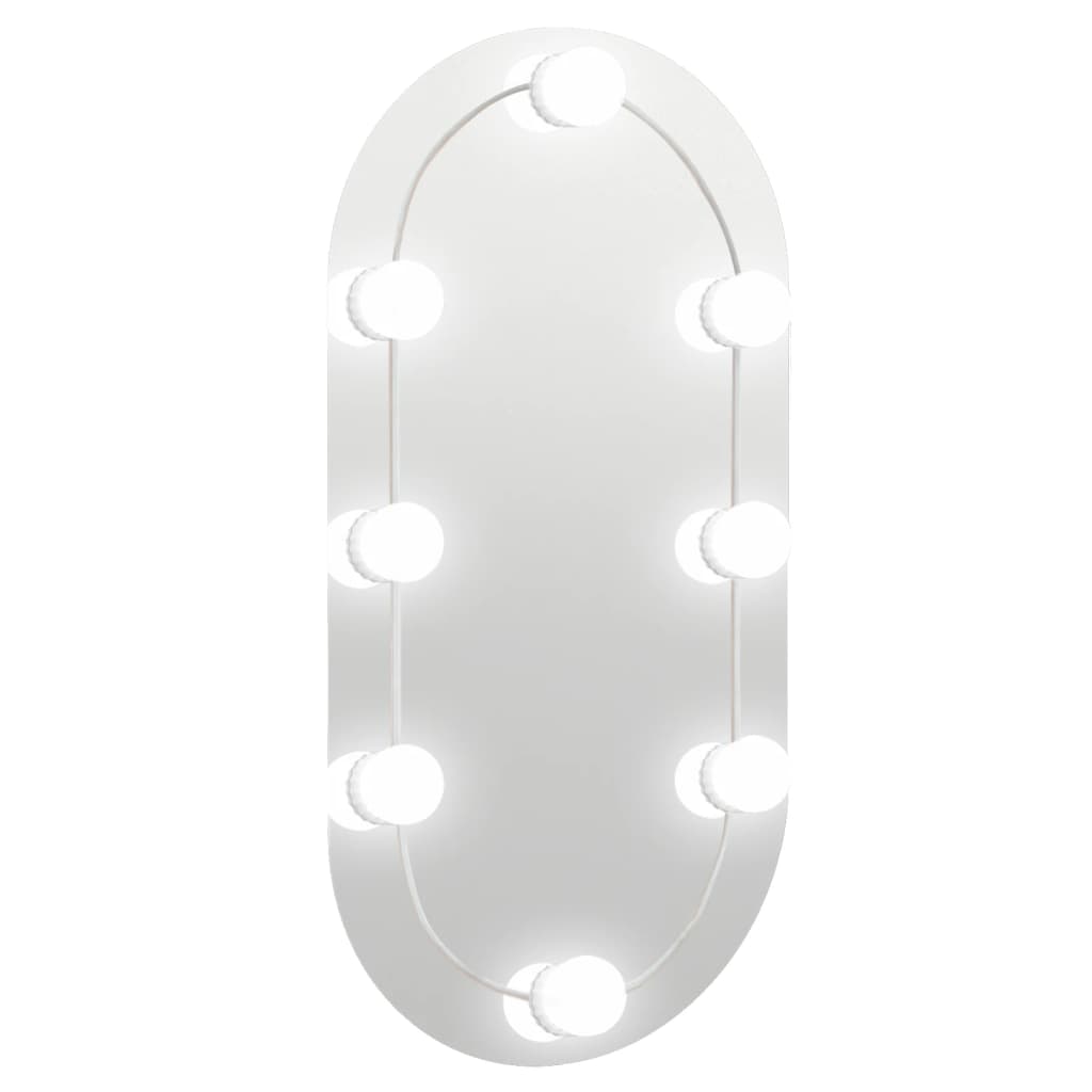 vidaXL Espejo con luces LED vidrio ovalado 60x30 cm