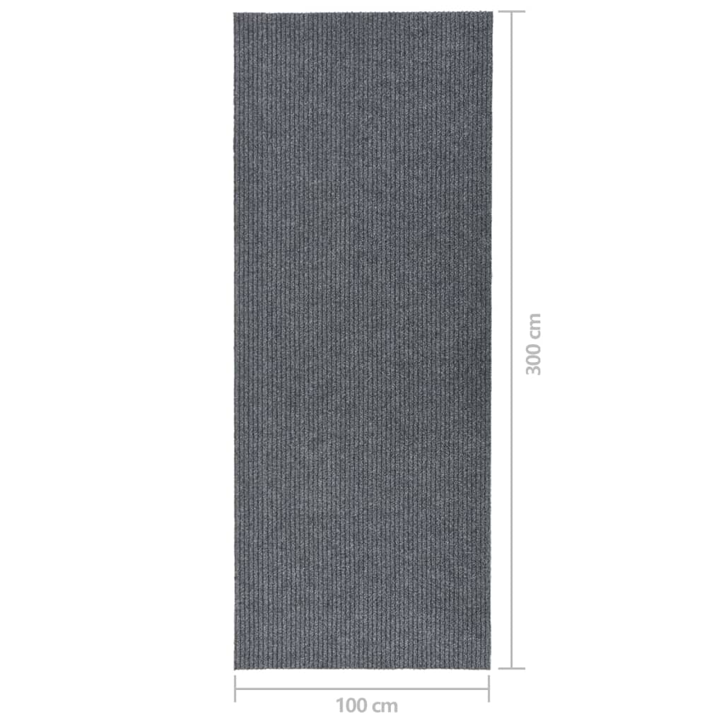 vidaXL Alfombra de pasillo atrapa suciedad 100x300 cm gris