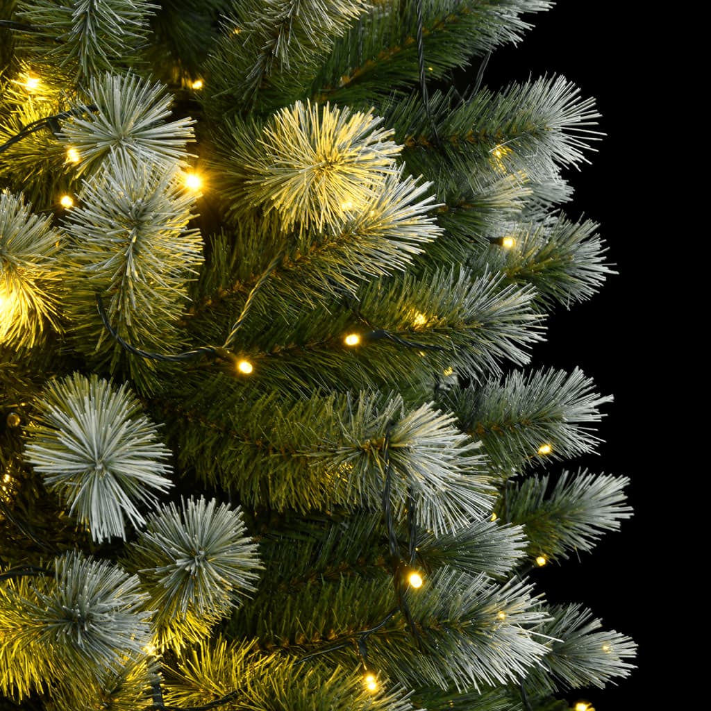 vidaXL Árbol de Navidad artificial con bisagras 300 LED y nieve 180 cm
