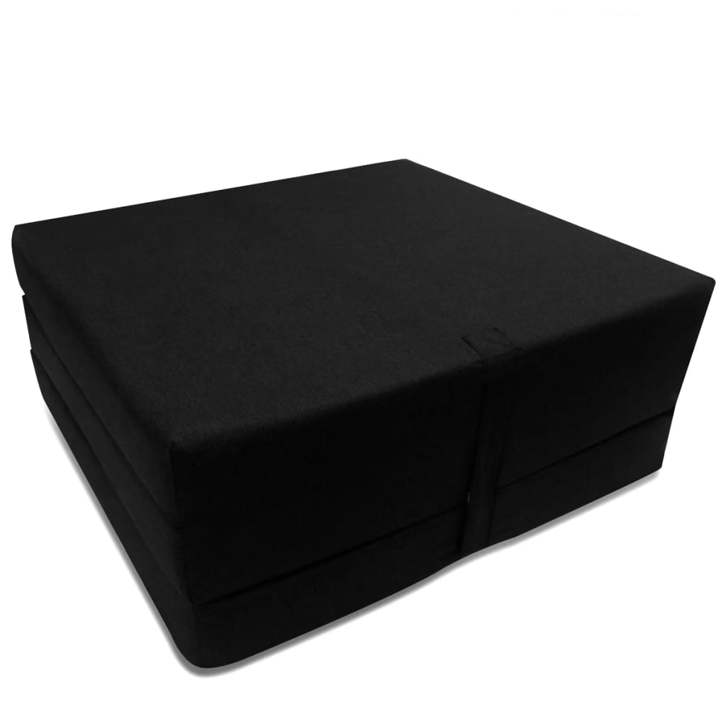 vidaXL Colchón de espuma plegable 190 x 70 x 9 cm negro