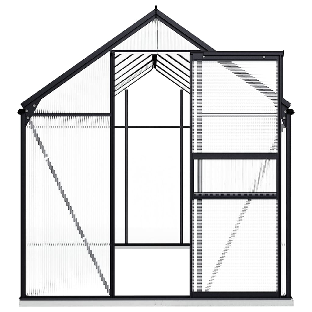vidaXL Invernadero con estructura base aluminio gris antracita 8,17 m²
