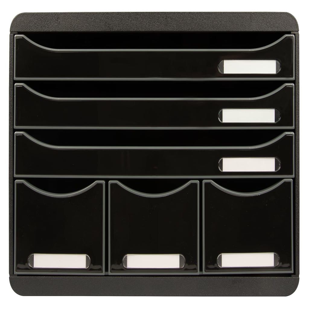 Exacompta Set de cajones escritorio Maxi con 6 cajones negro brillante
