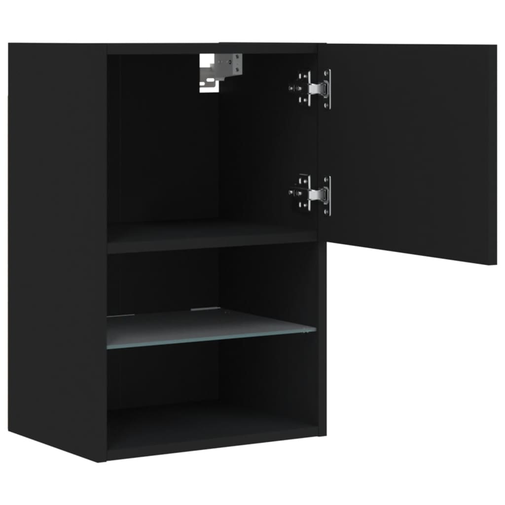 vidaXL Mueble para TV con luces LED negro 40,5x30x60 cm
