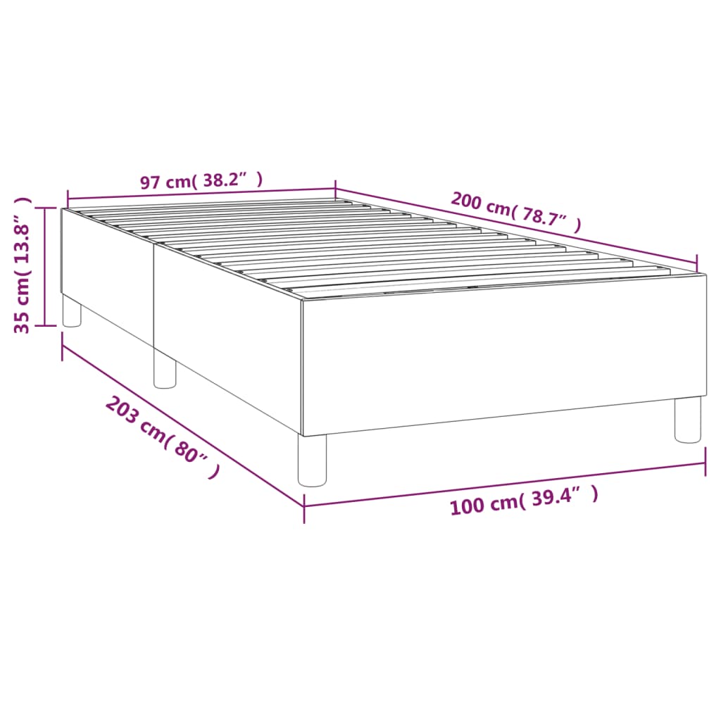 vidaXL Estructura de cama de terciopelo gris claro 100x200 cm