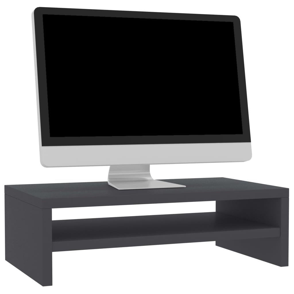 vidaXL Soporte para pantalla madera contrachapada gris 42x24x13 cm