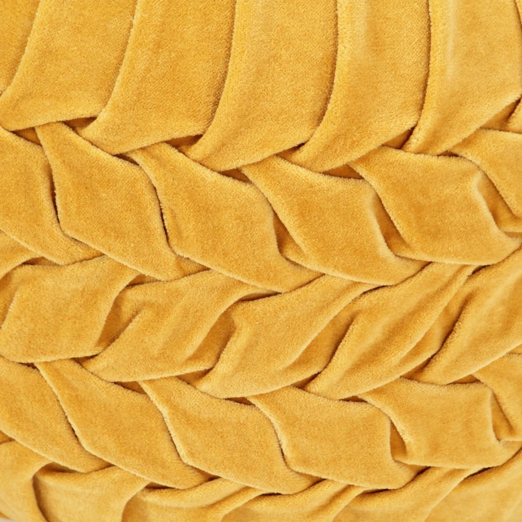 vidaXL Puf de terciopelo de algodón diseño bata amarillo 40x30 cm