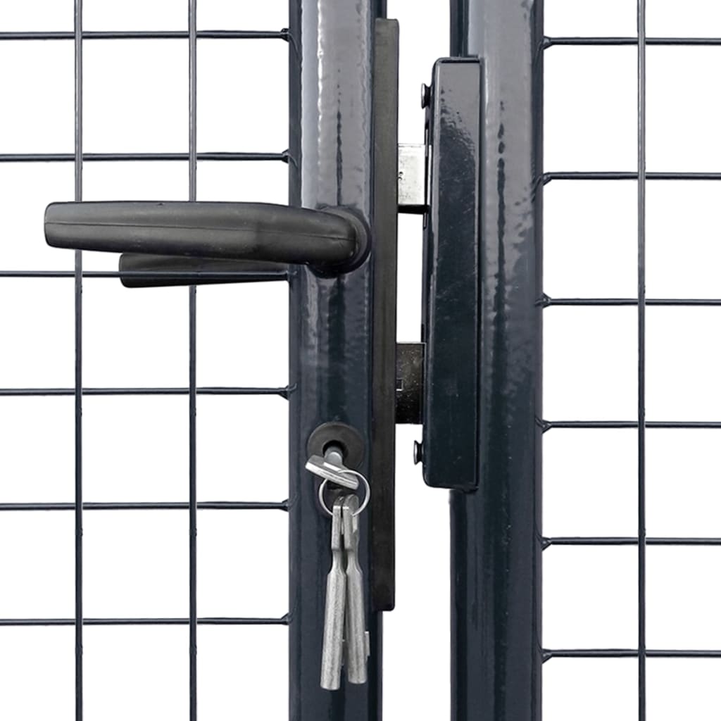 vidaXL Puerta de malla de jardín acero galvanizado 400x200 cm gris