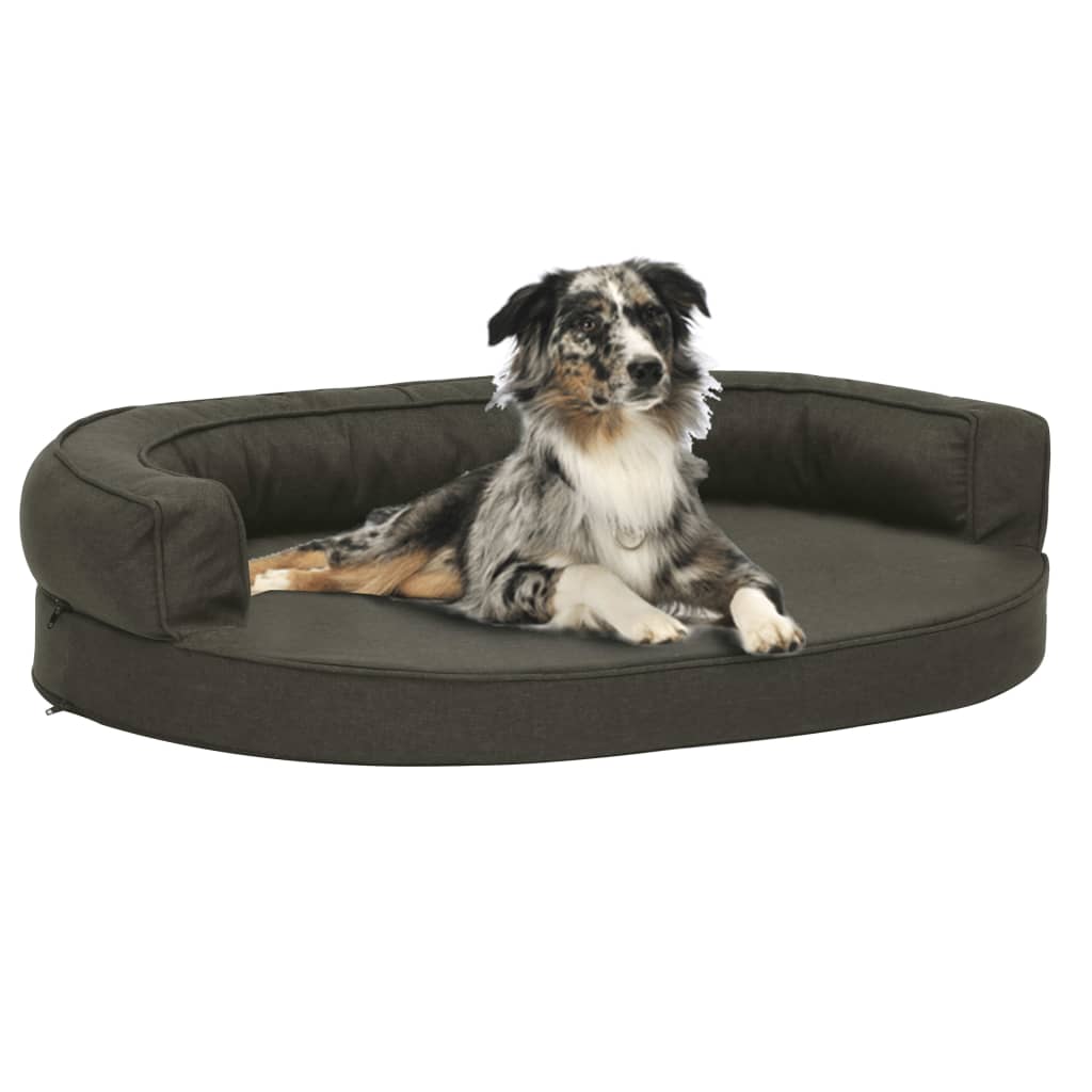 vidaXL Colchón para cama de perro ergonómico gris oscuro 75x53 cm