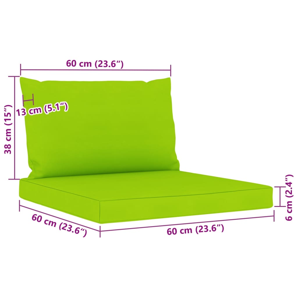 vidaXL Juego de muebles de jardín 10 pzas con cojines verde brillante