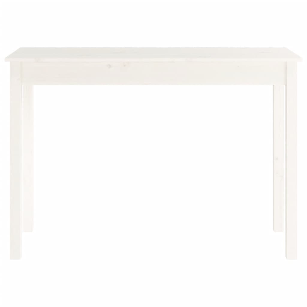 vidaXL Mesa consola de madera maciza de pino blanco 110x40x75 cm