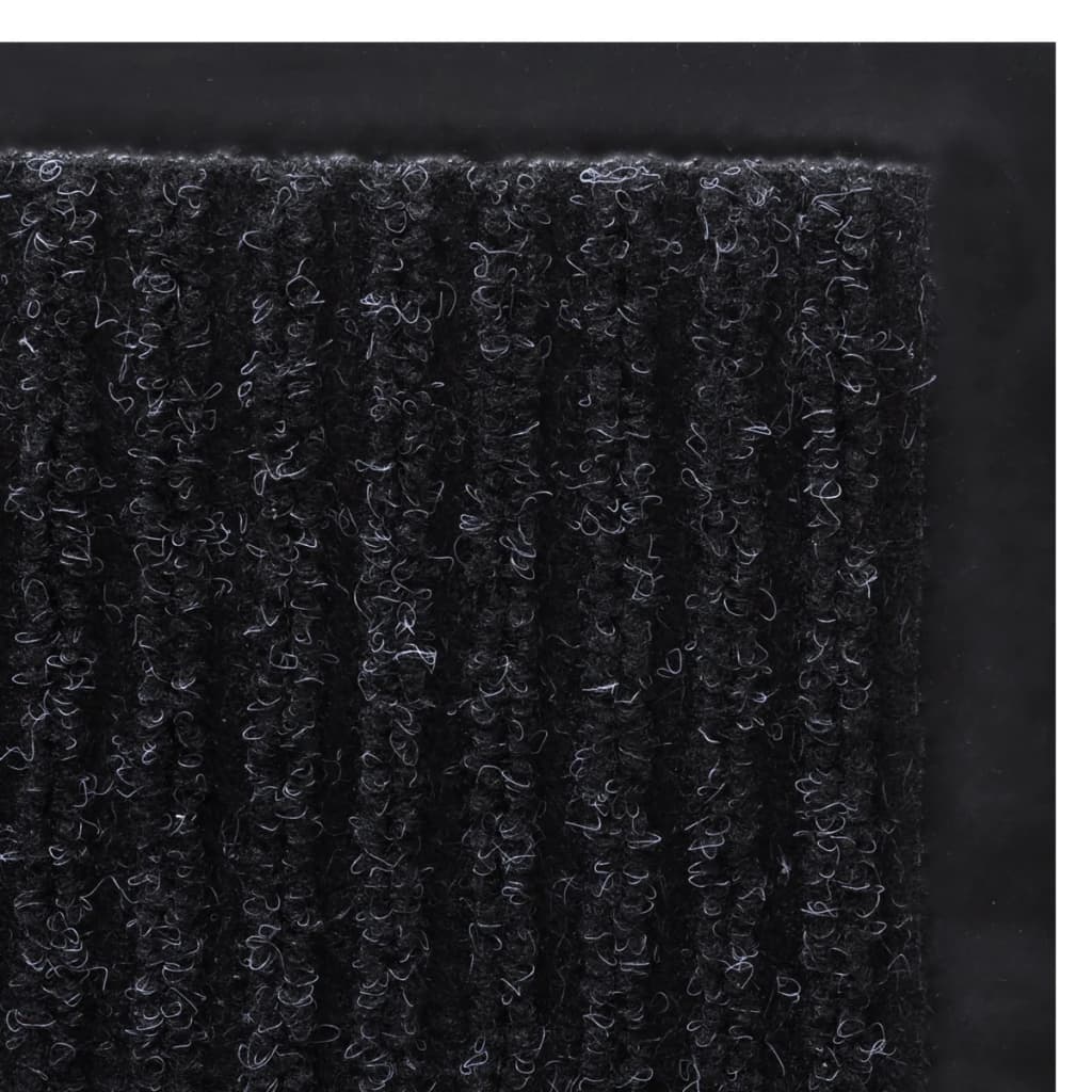 Alfombra de entrada de PVC negra, 120 x 180 cm