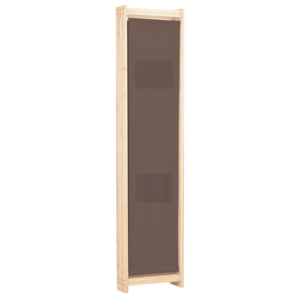 vidaXL Biombo divisor de 3 paneles de tela marrón 120x170x4 cm