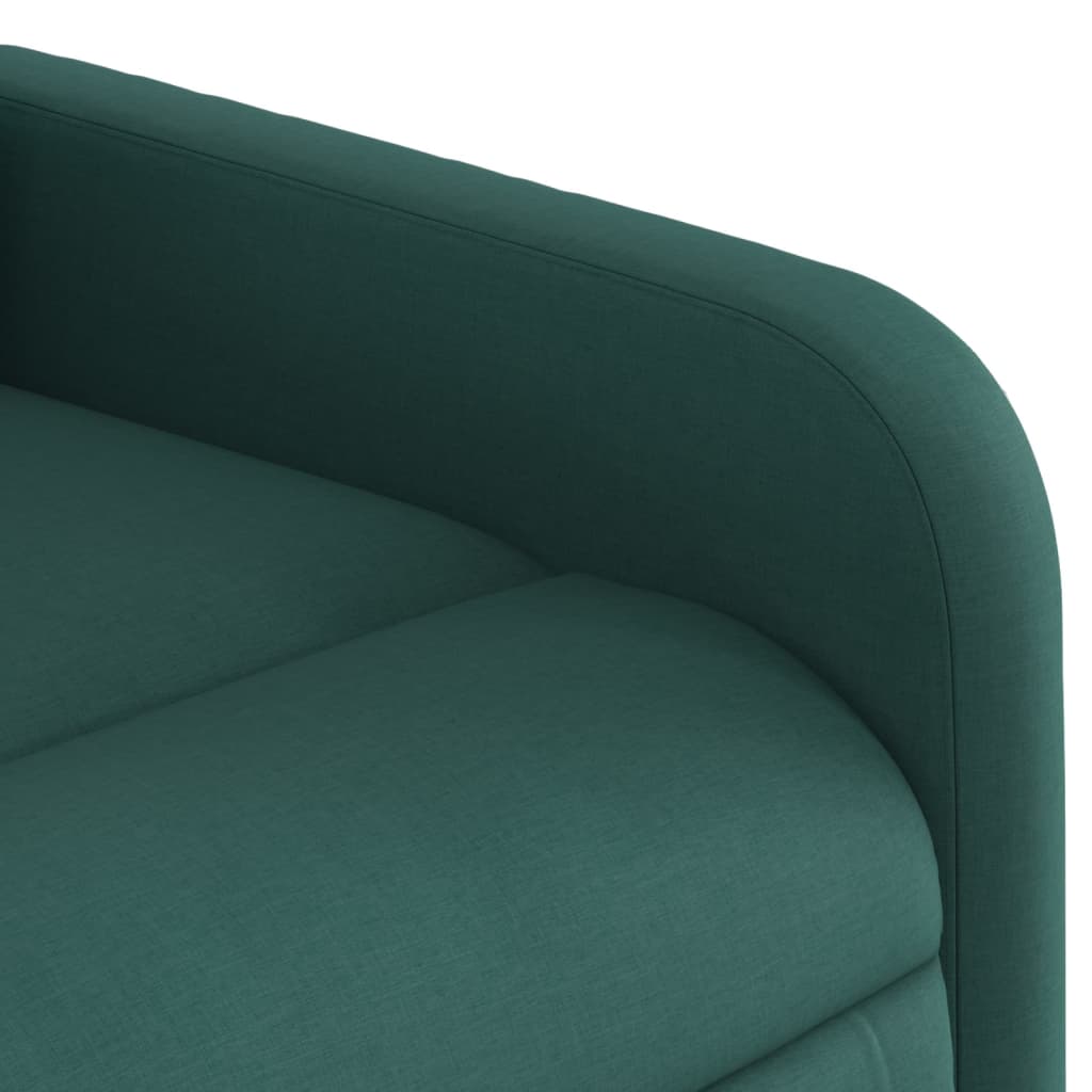 vidaXL Sillón reclinable elevable tela verde oscuro
