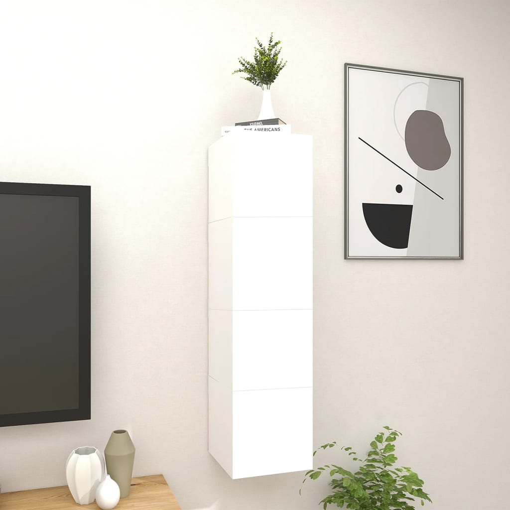 vidaXL Muebles de salón de pared 4 uds blanco 30,5x30x30 cm