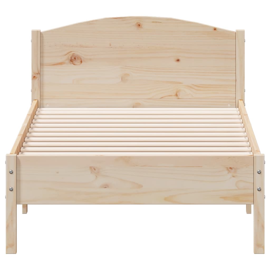 vidaXL Estructura de cama con cabecero madera maciza pino 90x190 cm