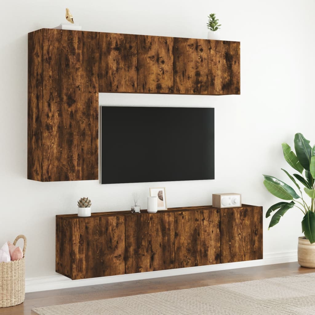 vidaXL Mueble para TV de pared roble ahumado 60x30x41 cm