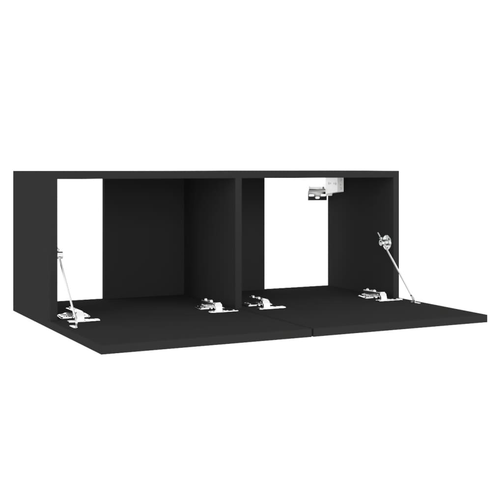vidaXL Mueble para TV madera contrachapada negro 80x30x30 cm