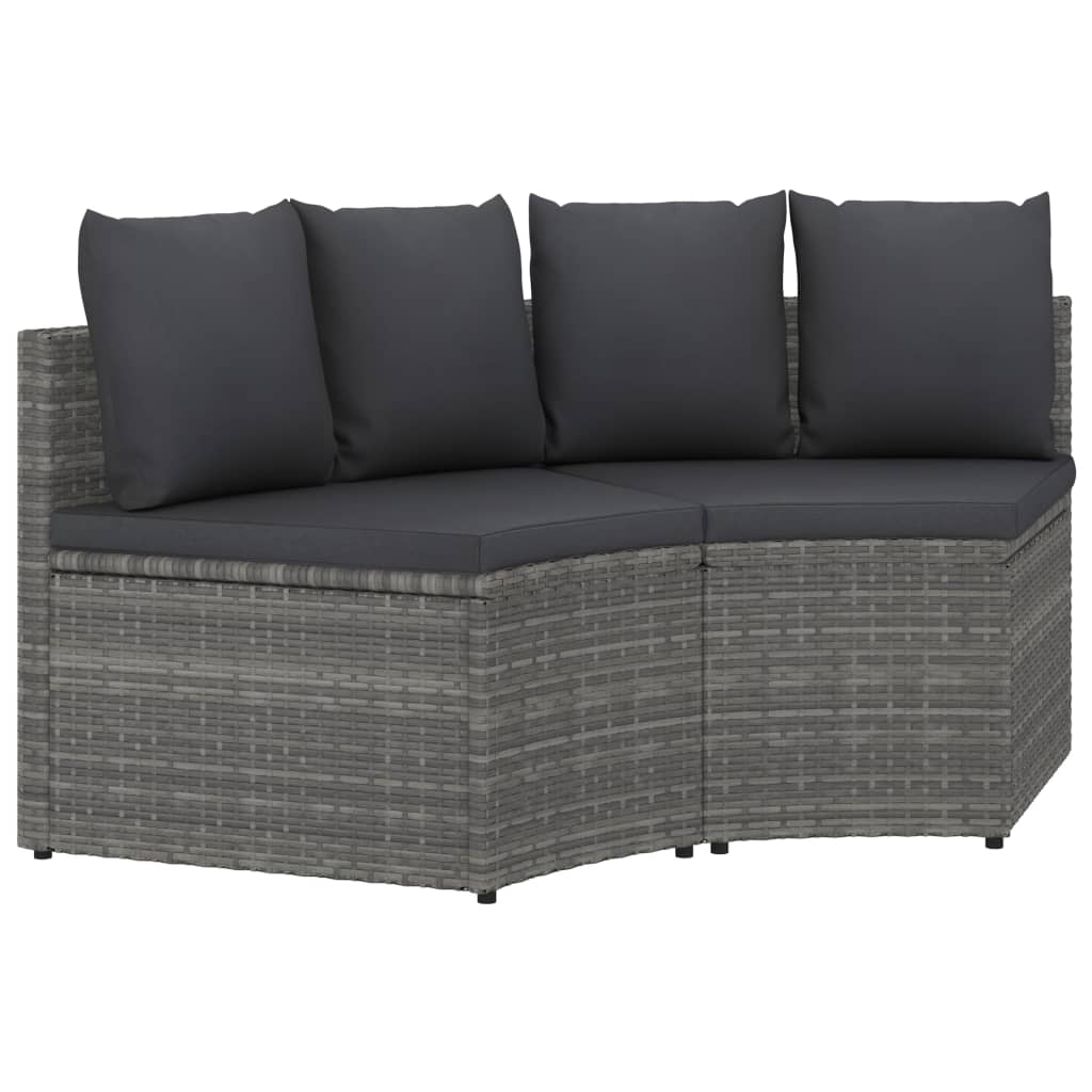 vidaXL Set de sofás de jardín con cojines 2 pzas ratán sintético gris
