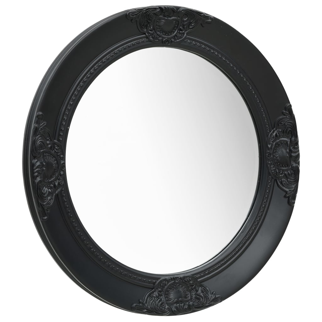 vidaXL Espejo de pared estilo barroco negro 50 cm