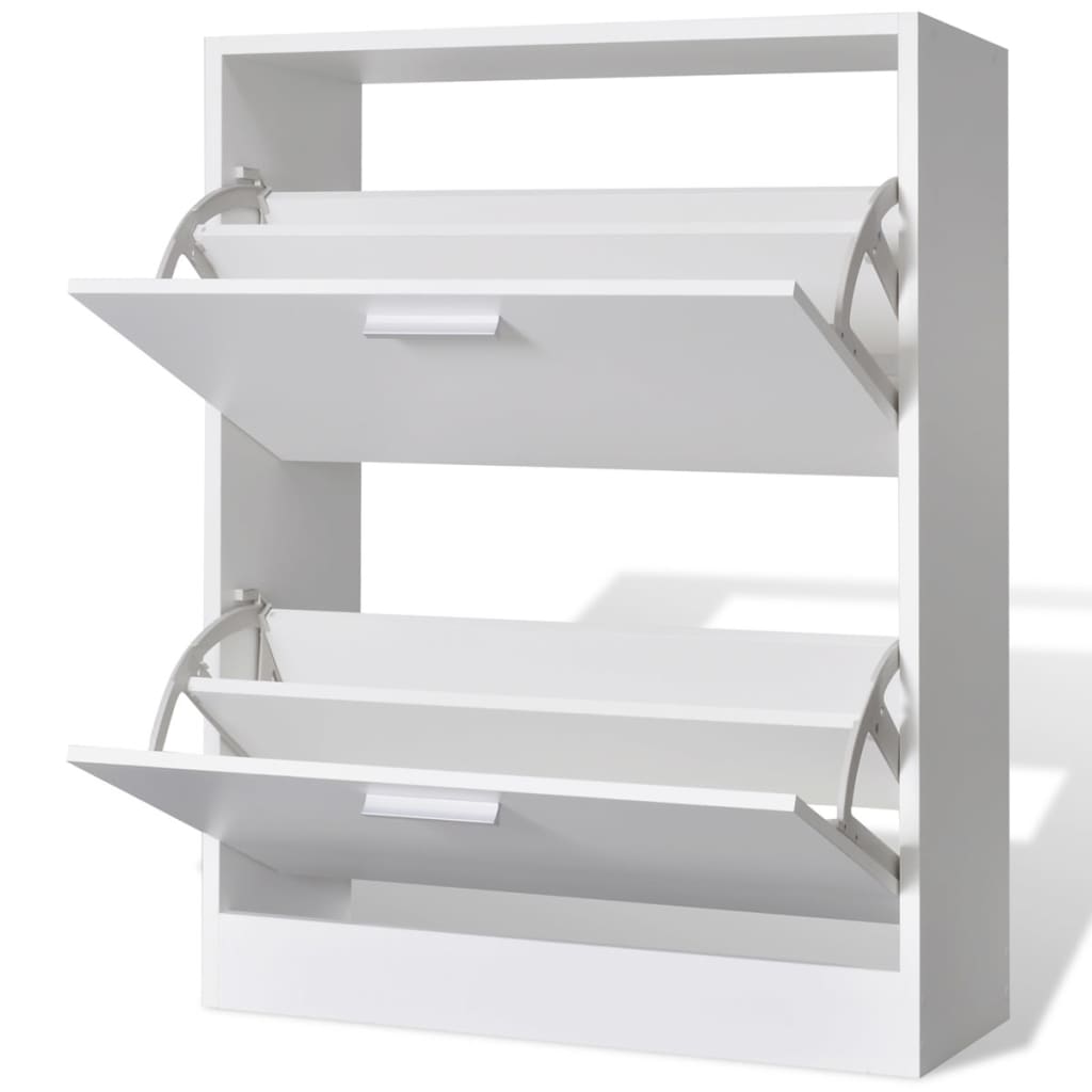 vidaXL Mueble zapatero blanco con 2 compartimentos