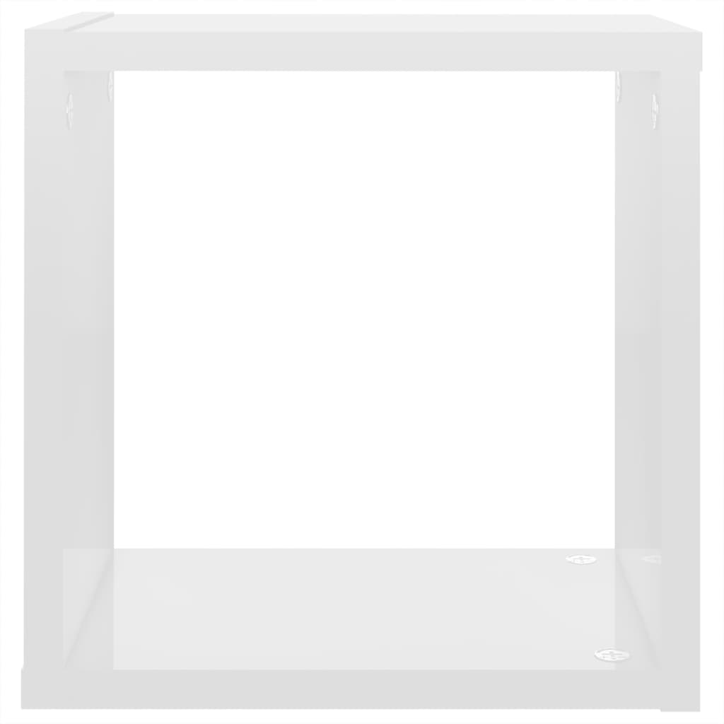 vidaXL Estantes cubo de pared 6 unidades blanco brillo 26x15x26 cm