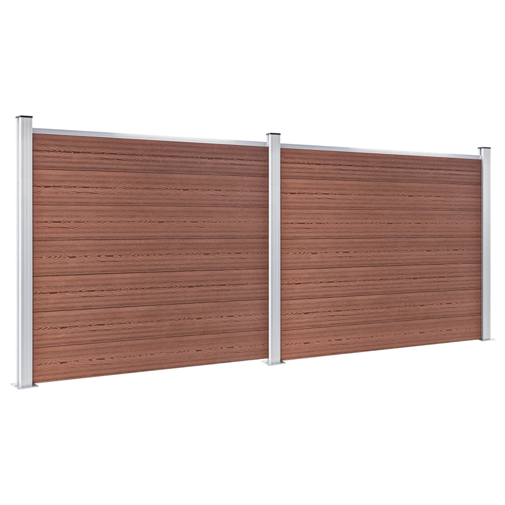 vidaXL Set de panel de valla WPC marrón 353x146 cm