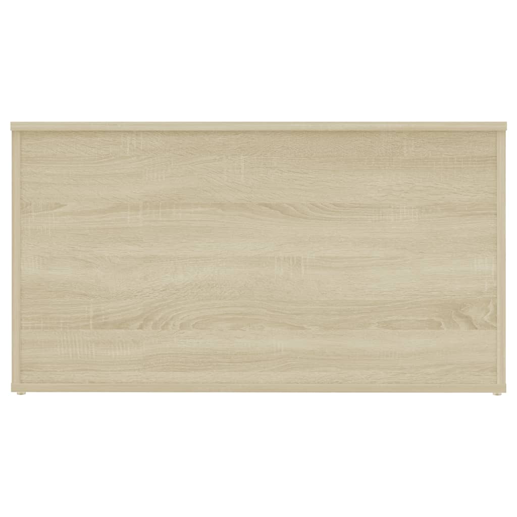 vidaXL Baúl de almacenaje madera contrachapada color roble 84x42x46cm
