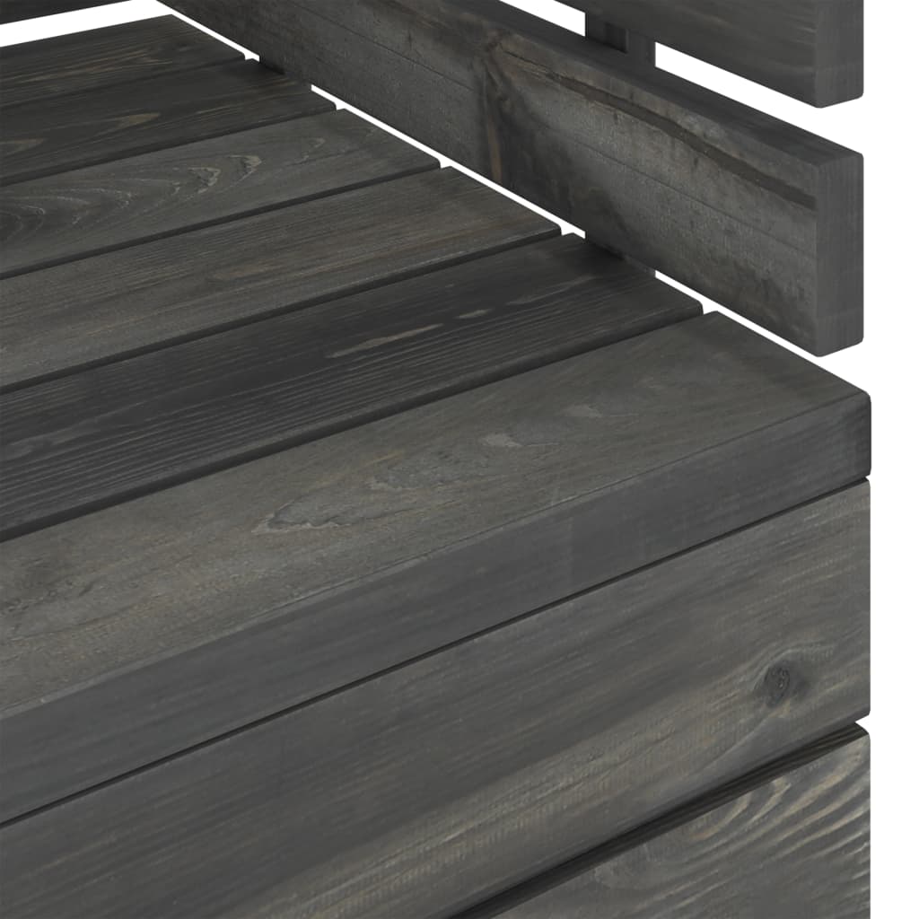 vidaXL Muebles palets de jardín 5 pzas madera maciza pino gris oscuro