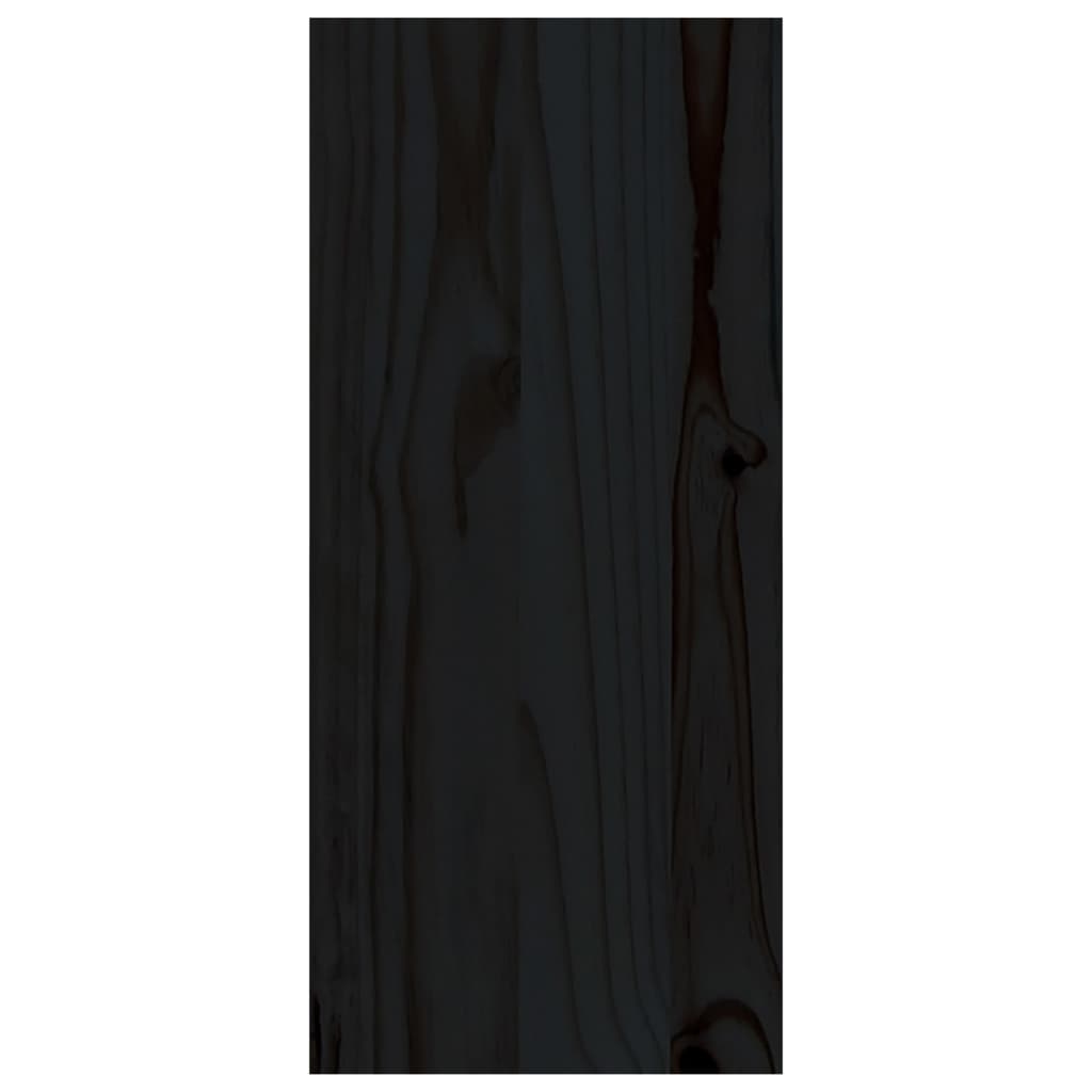vidaXL Botellero de madera maciza de pino negro 56x25x56 cm