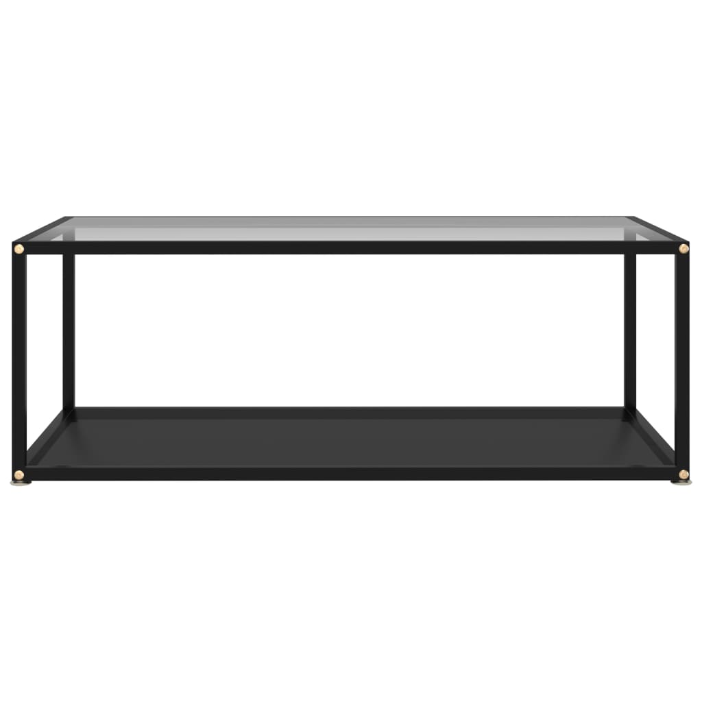 vidaXL Mesa de centro vidrio templado transparente negro 100x50x35 cm