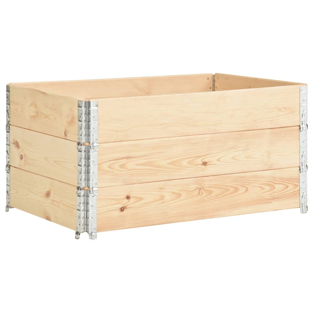 vidaXL Caja de palés 3 unidades madera maciza de pino 80x120 cm