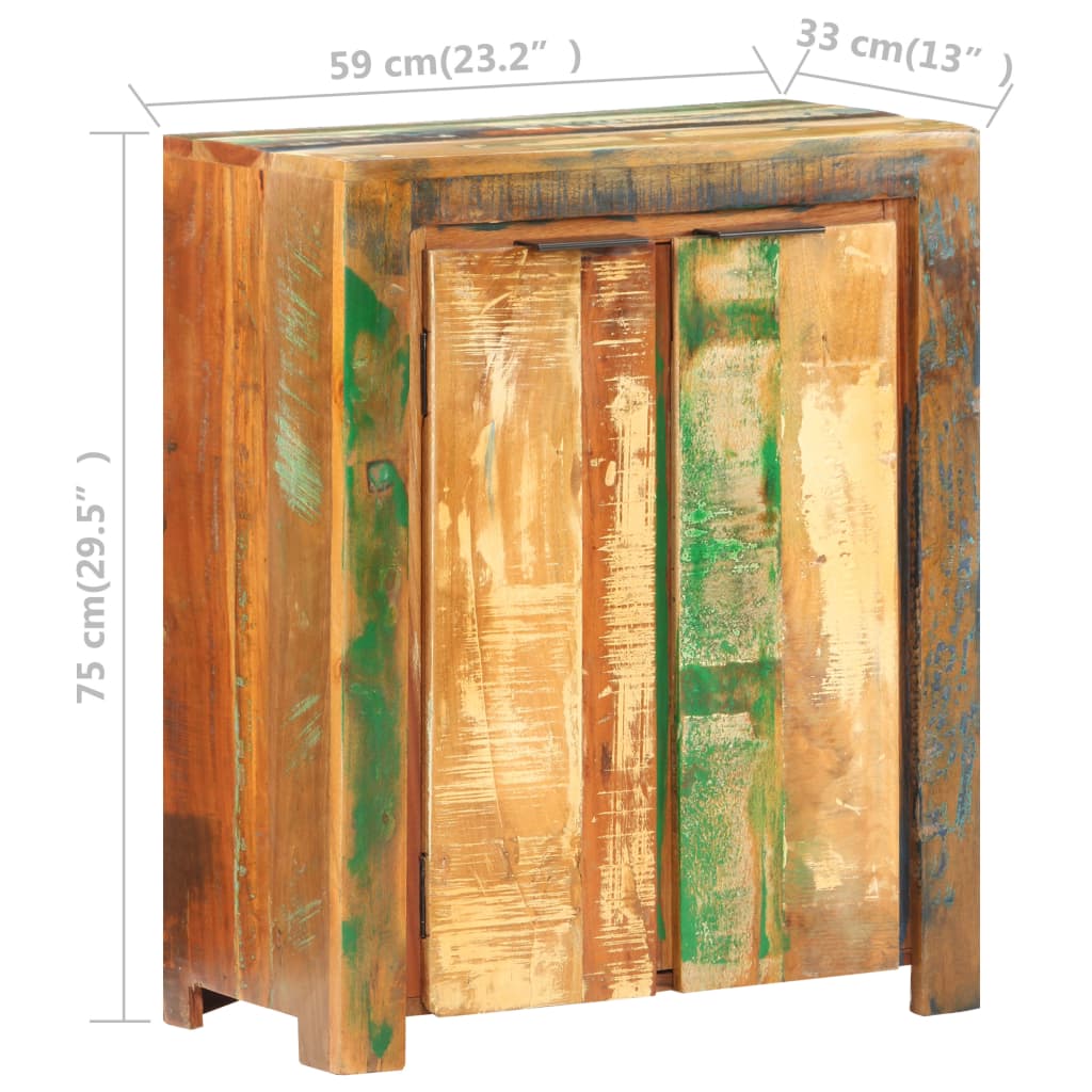vidaXL Aparador de madera maciza reciclada 59x33x75 cm