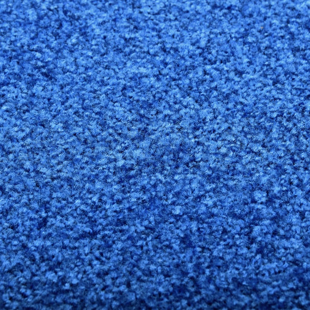 vidaXL Felpudo lavable azul 90x120 cm