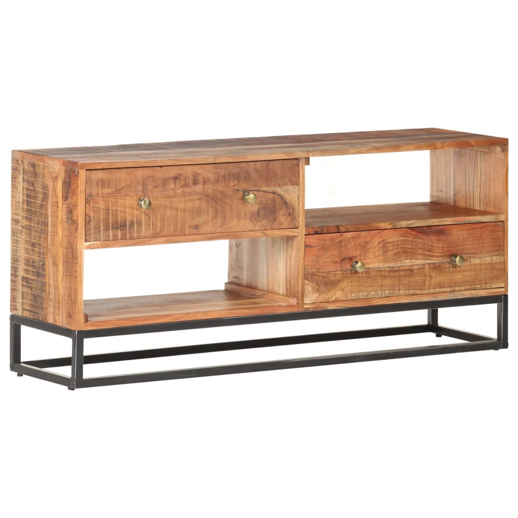 vidaXL Mueble para TV de madera maciza de acacia rugosa 120x30x50 cm