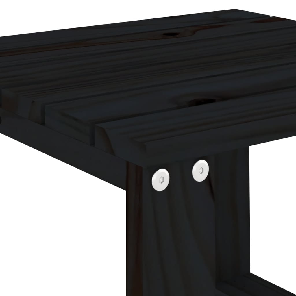 vidaXL Tumbonas con mesa 2 uds madera maciza de pino negro