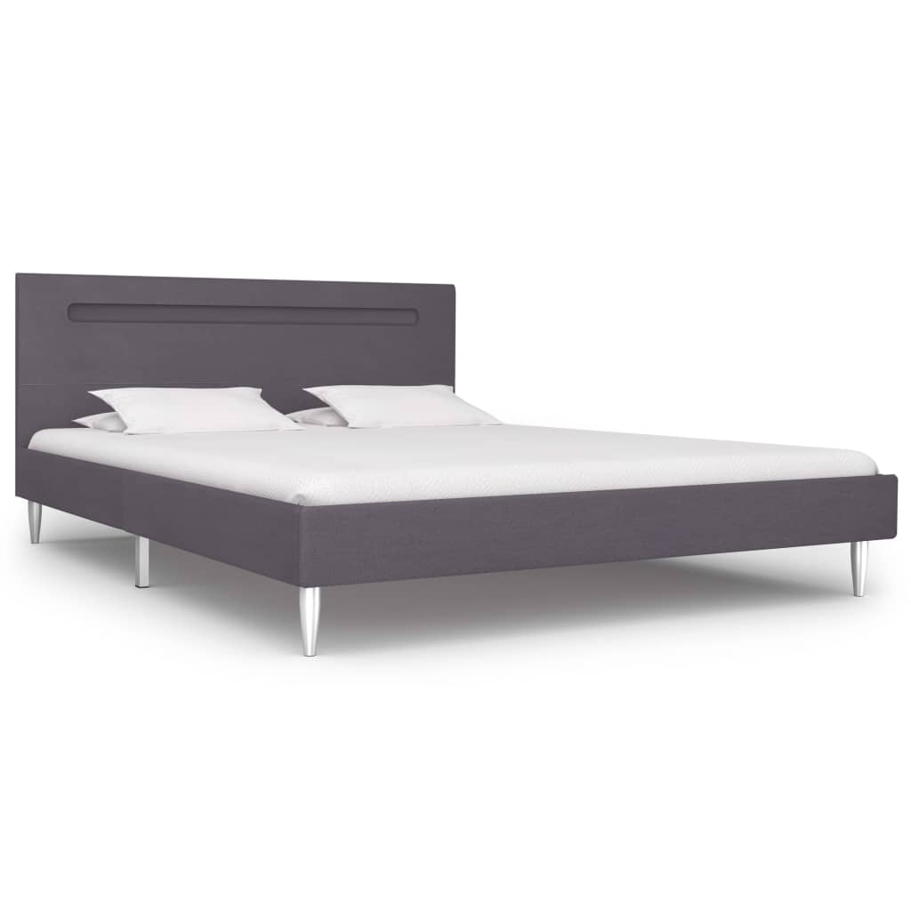 vidaXL Estructura de cama con LED tela gris 140x200 cm