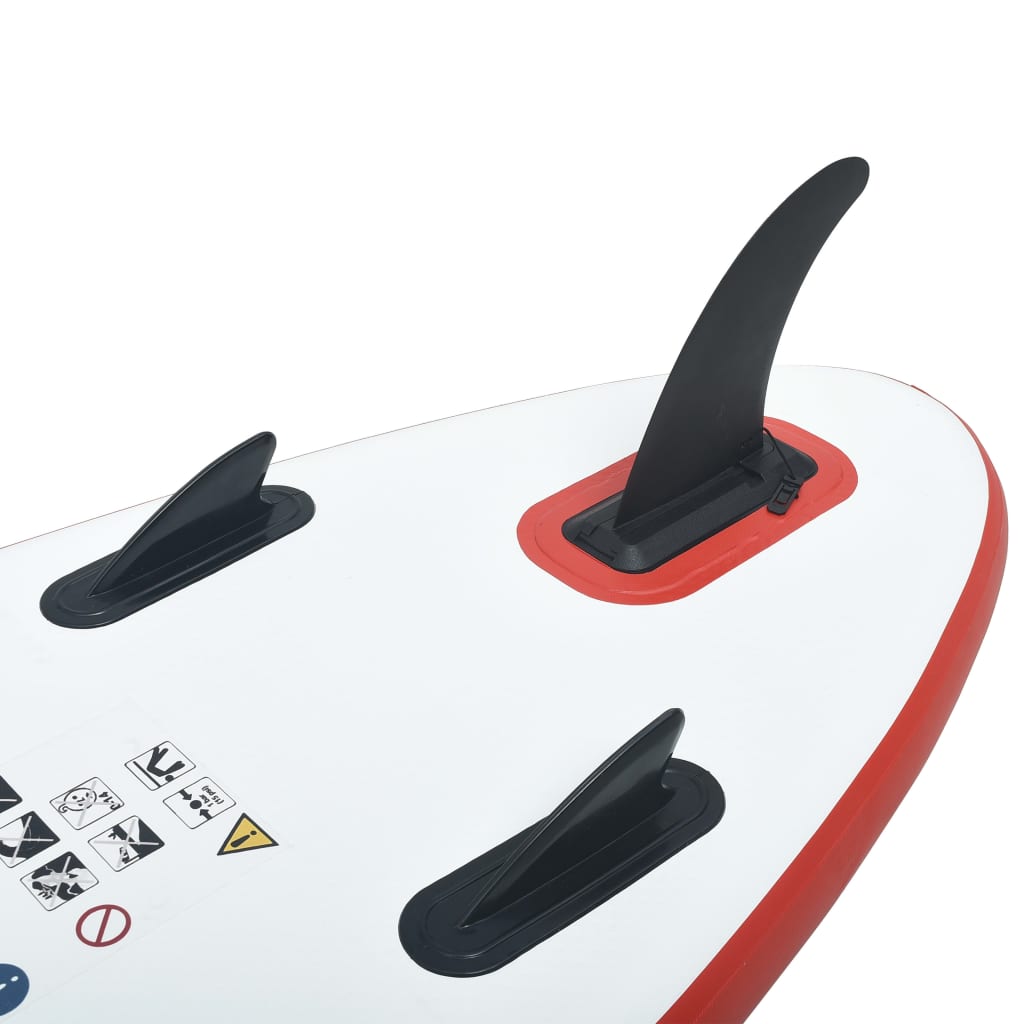 vidaXL Juego de tabla de paddle surf hinchable rojo y blanco