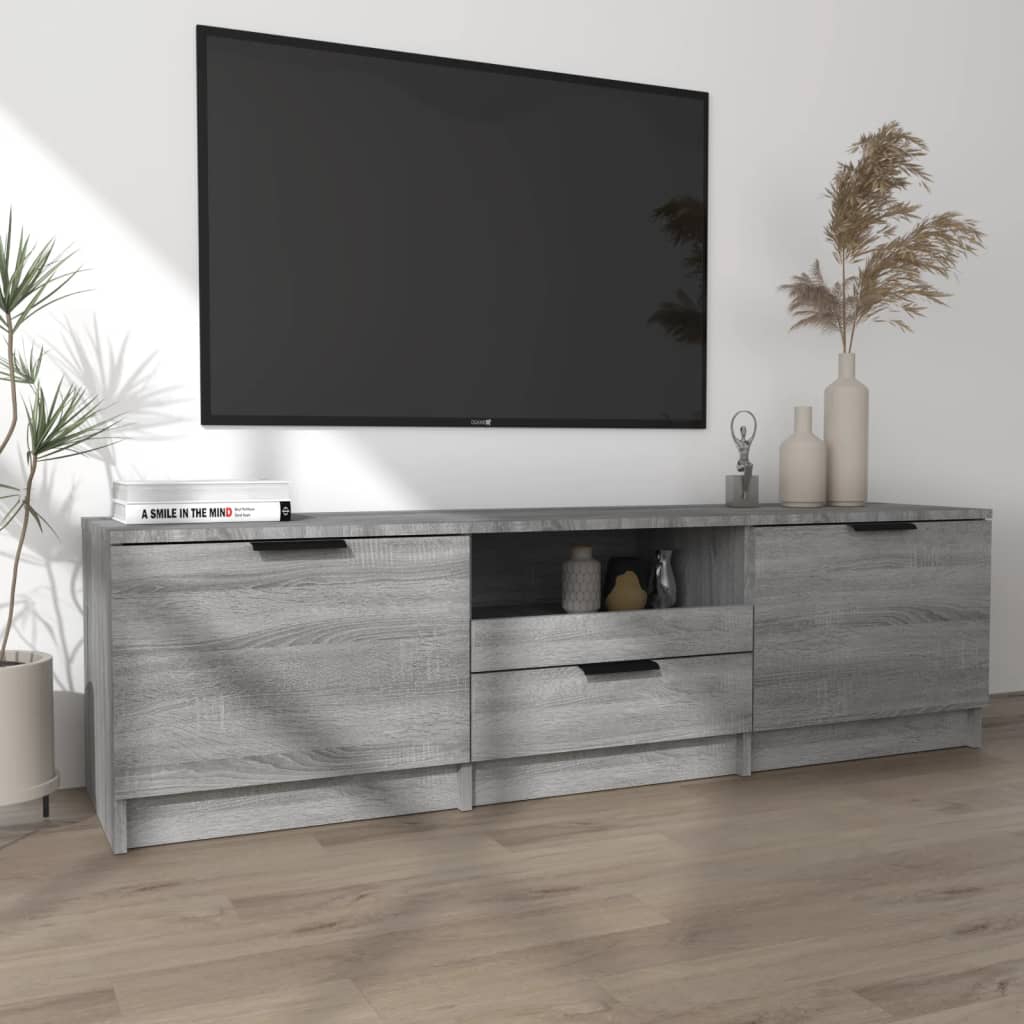 vidaXL Mueble de TV madera contrachapada gris Sonoma 140x35x40 cm