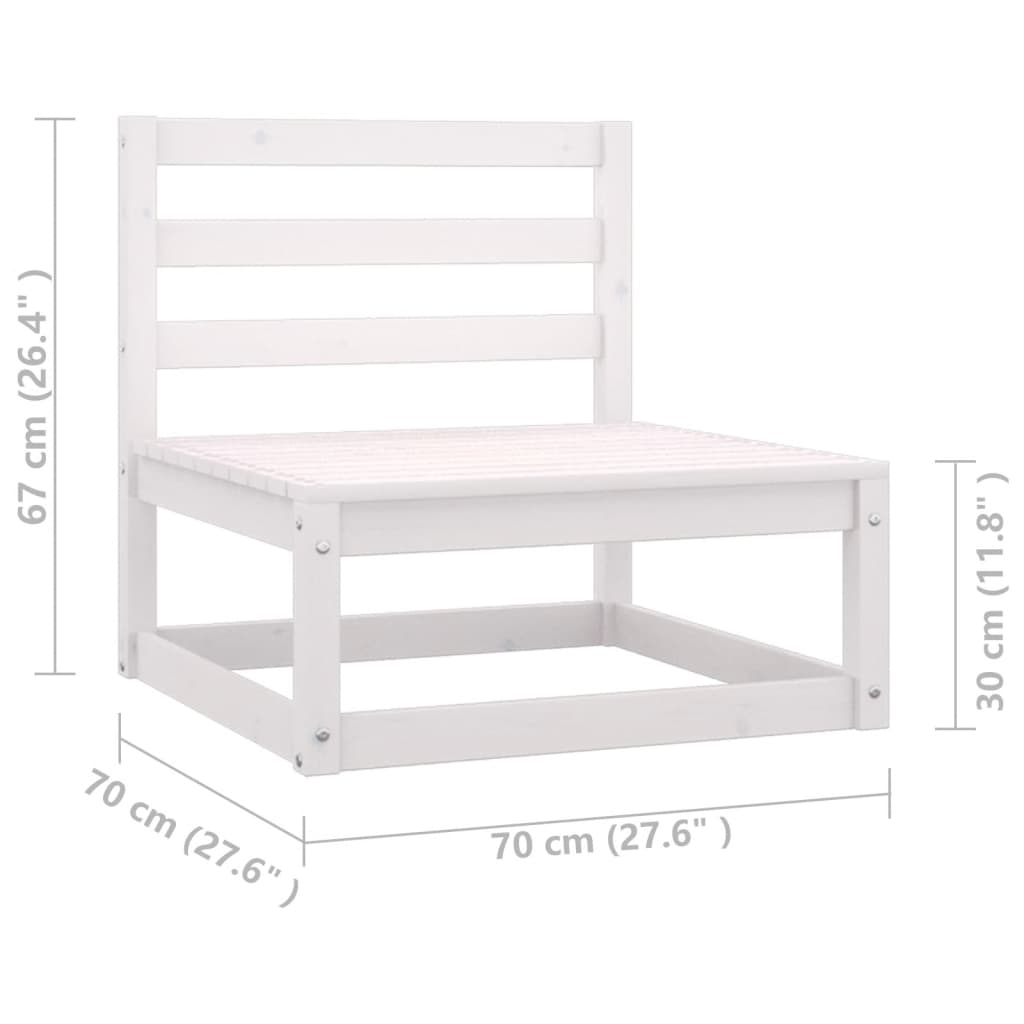 vidaXL Set de muebles de jardín 3 pzas con cojines madera pino blanco