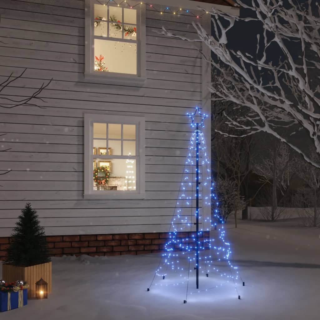 vidaXL Árbol de Navidad con pincho 200 LED azul 180 cm
