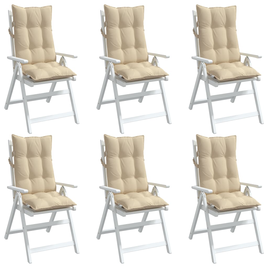 vidaXL Cojines de silla con respaldo alto 6 uds tela Oxford beige