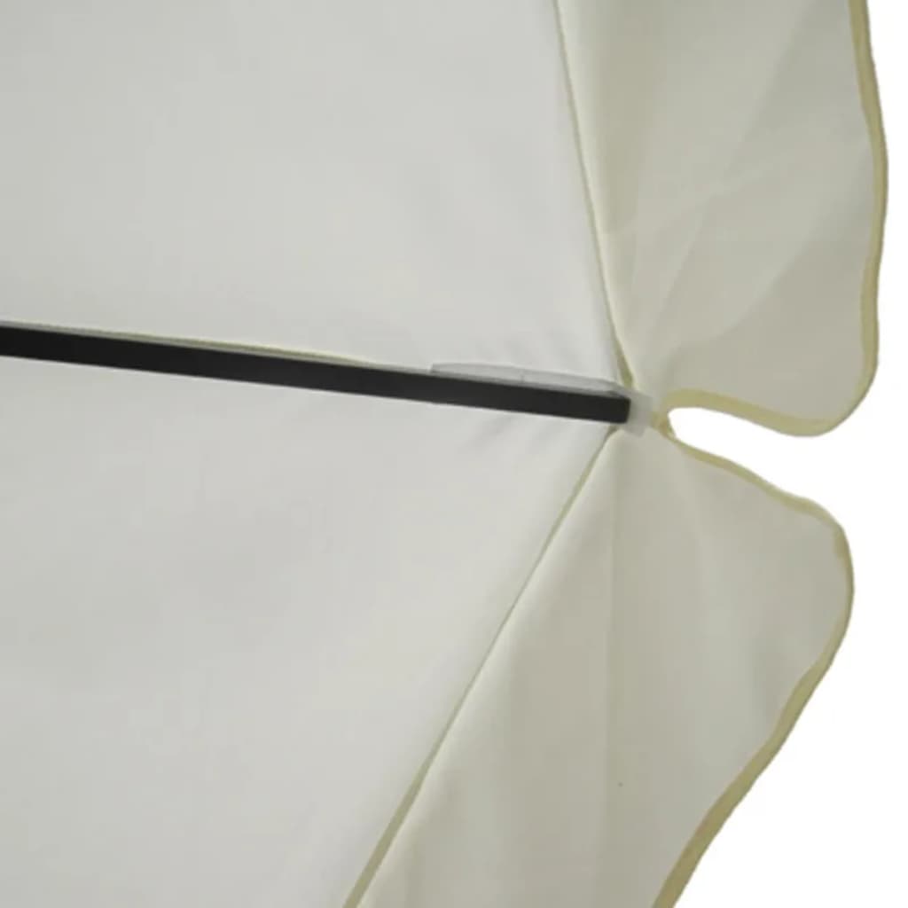 vidaXL Sombrilla de aluminio con base portátil blanco