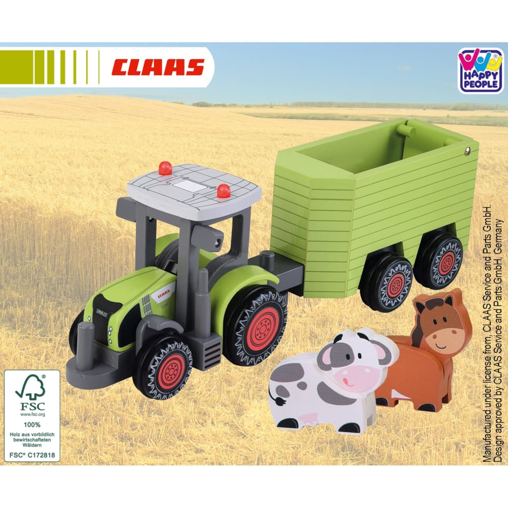 CLAAS Tractor de juguete con remolque Axion 870 + Animal 36 cm