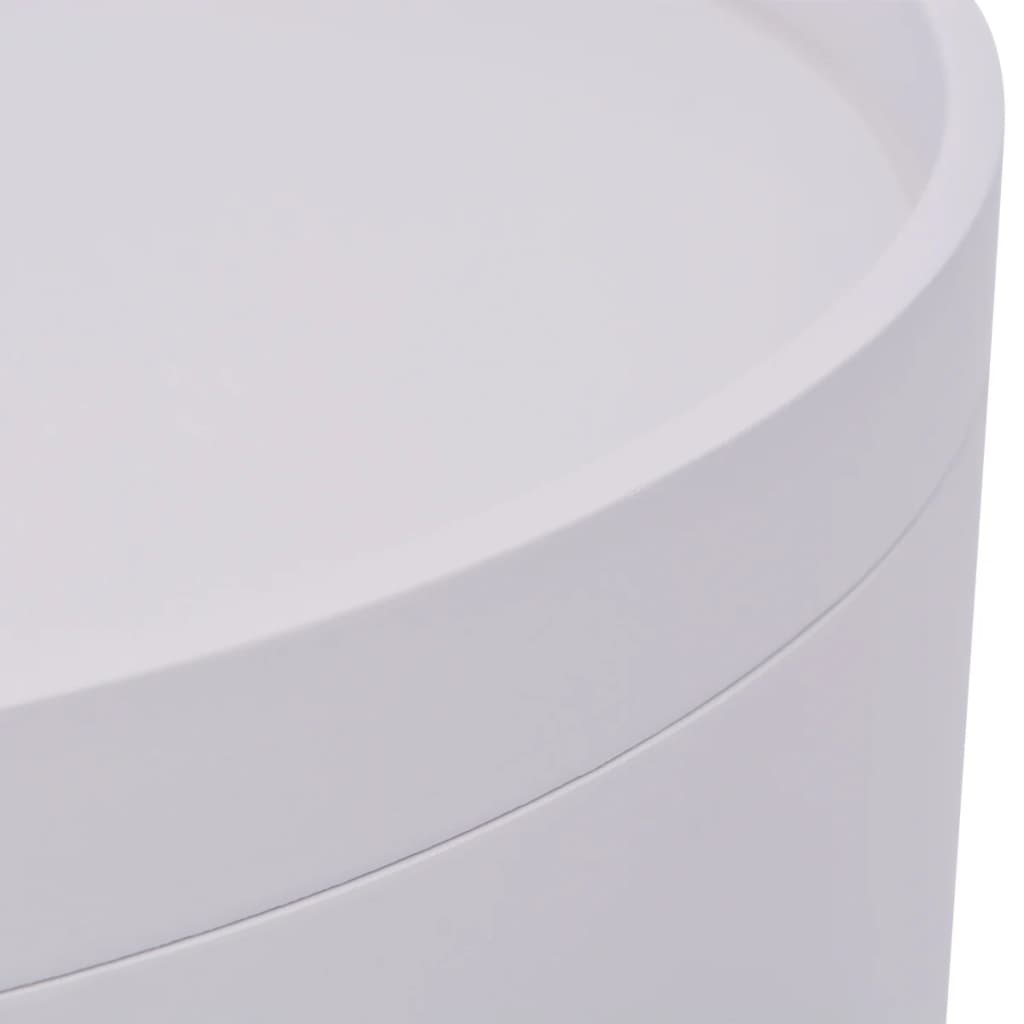vidaXL Mesa auxiliar con bandeja redonda blanca 39,5x44,5 cm
