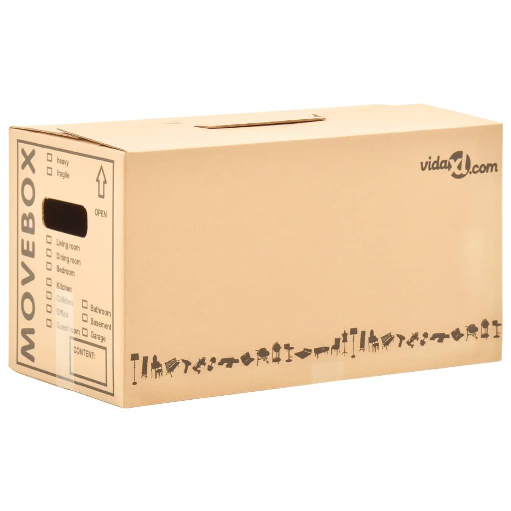 vidaXL Cajas de mudanza de cartón XXL 20 piezas 60x33x34 cm