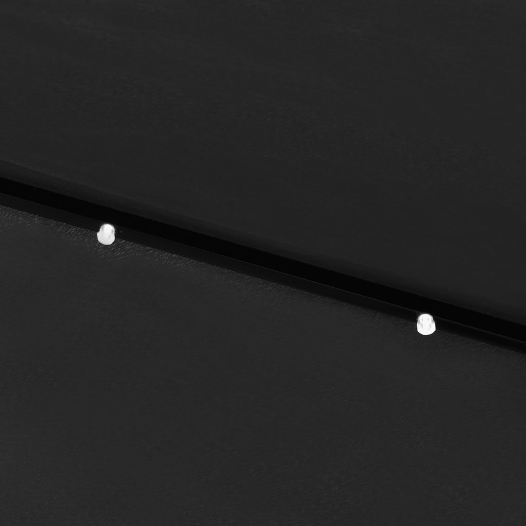 vidaXL Sombrilla con LED y poste de acero negro 2x3 m
