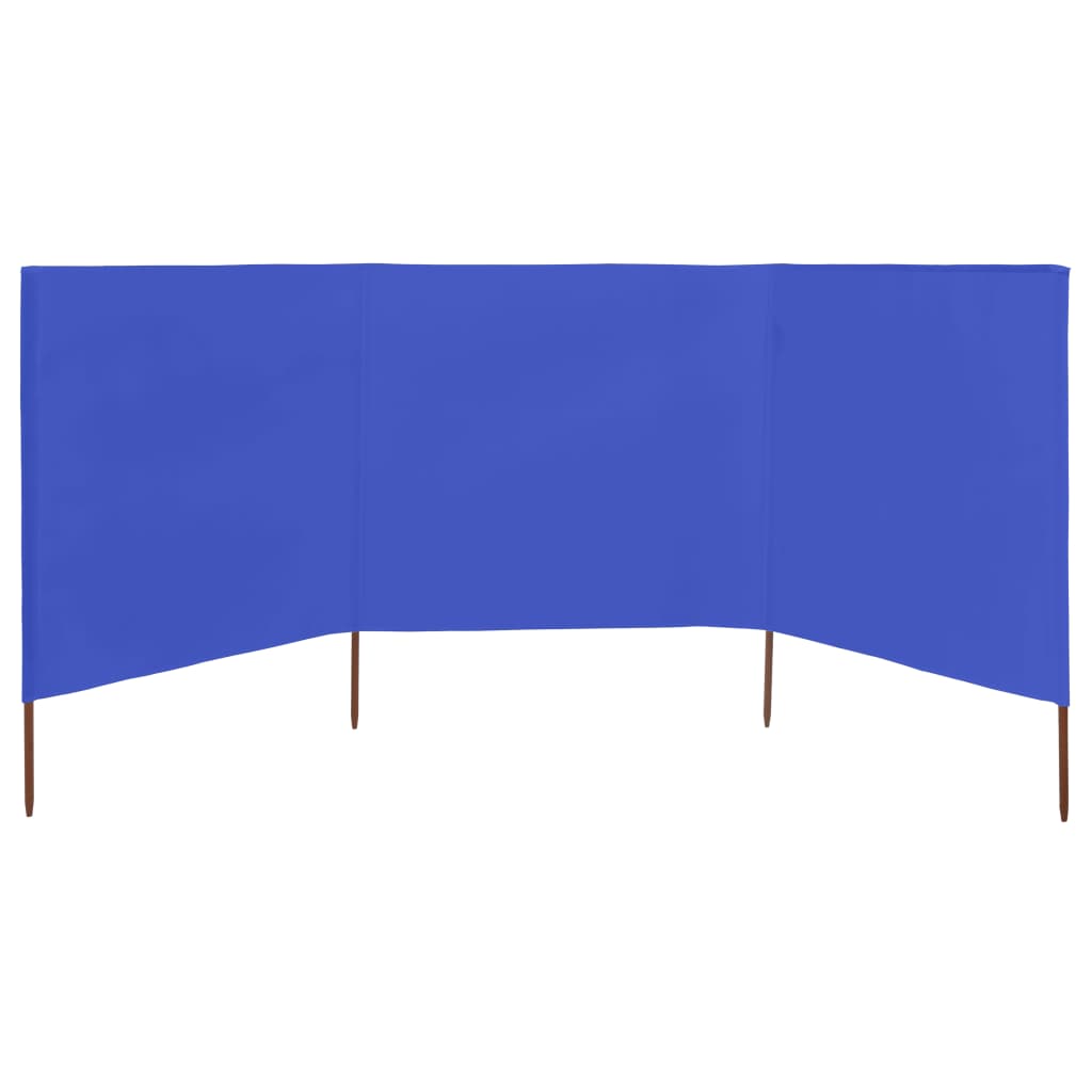 vidaXL Paravientos de playa de 3 paneles tela azul celeste 400x80 cm