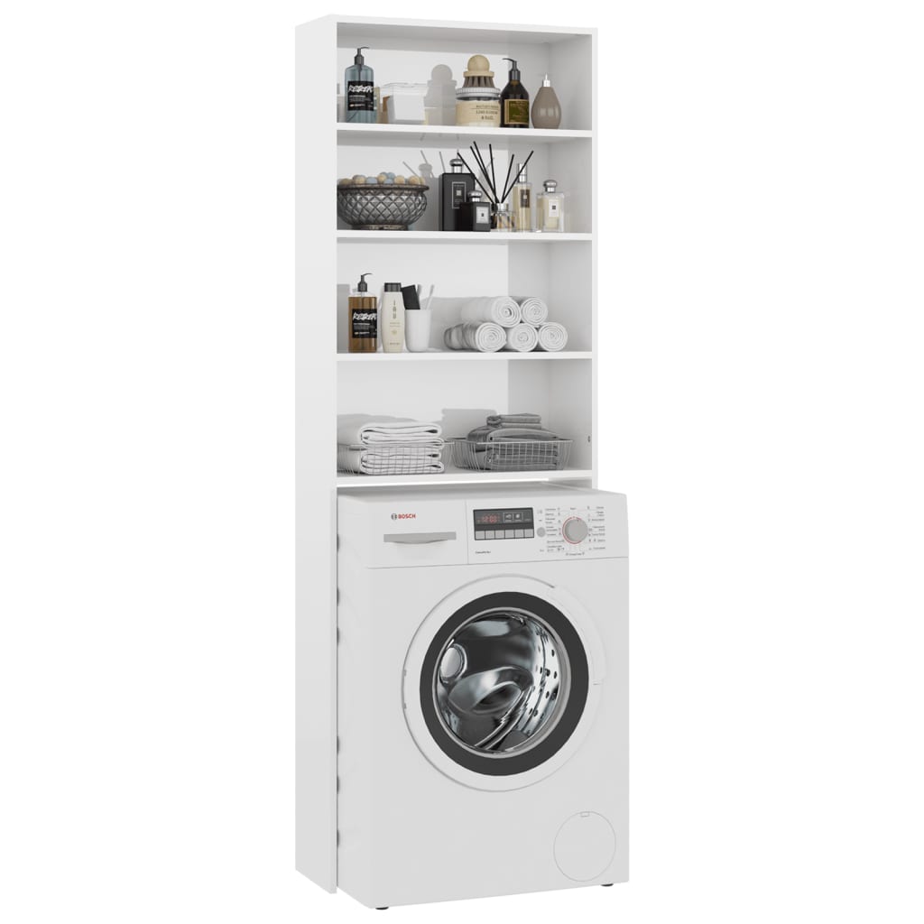 vidaXL Armario de lavadora blanco brillante 64x24x190 cm